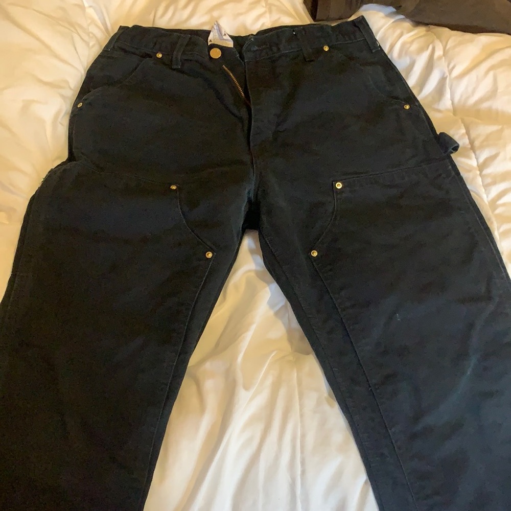 Never worn Black carhartt double knee work pants
